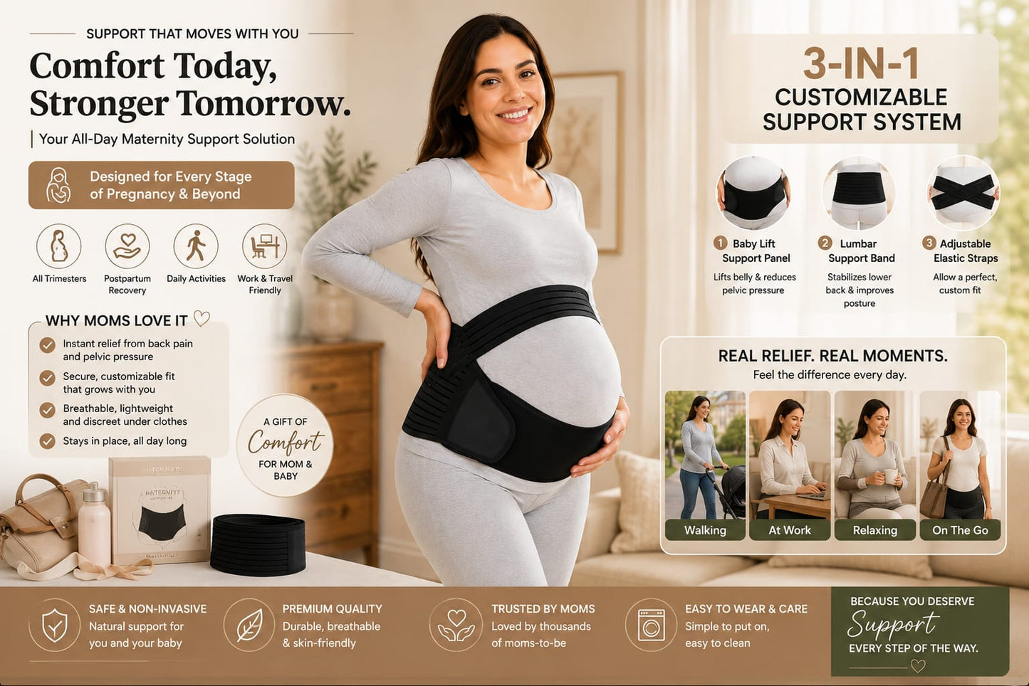 Vatsal ComfortLift™ 3-in-1 Maternity Support Belt
