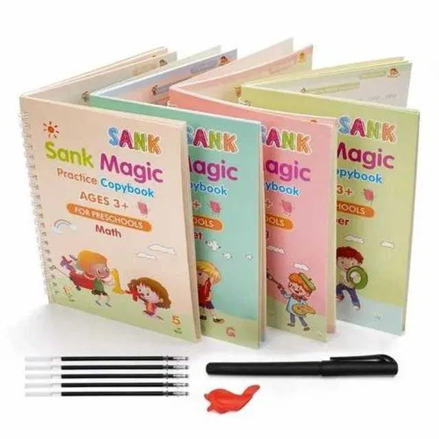 Vatsal LearnWrite™ Magic Practice Copybook – Set of 4 Books + 10 Refills (A-127)